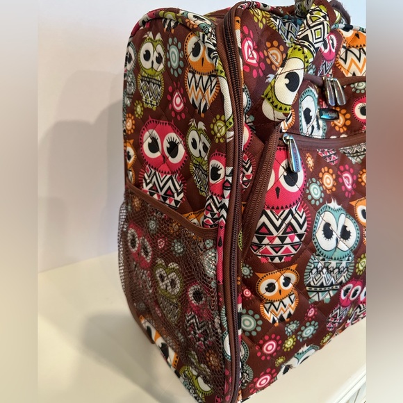 Rockland Owl Print Rolling Tote for Travel, Crafts or Storage - Picture 5 of 16